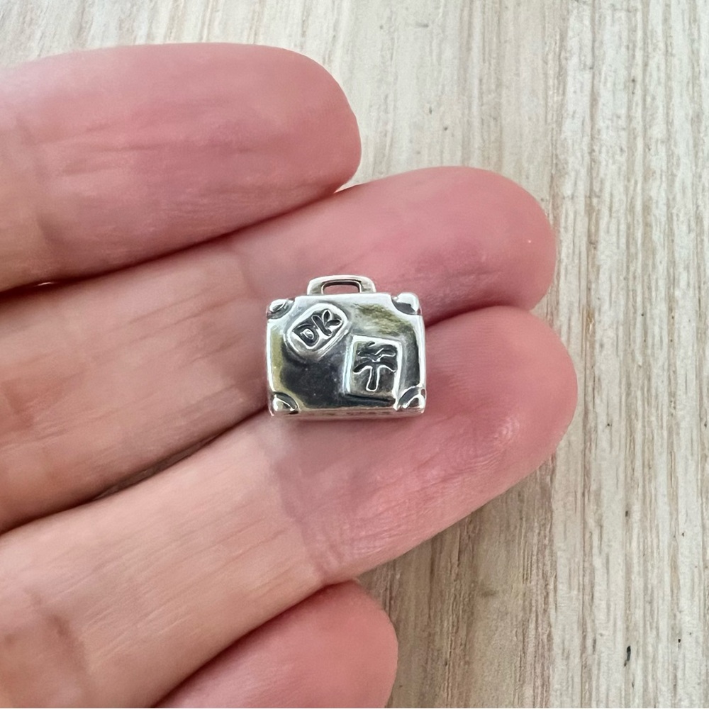 PANDORA Sterling silver adventure Paris suitcase travel charm